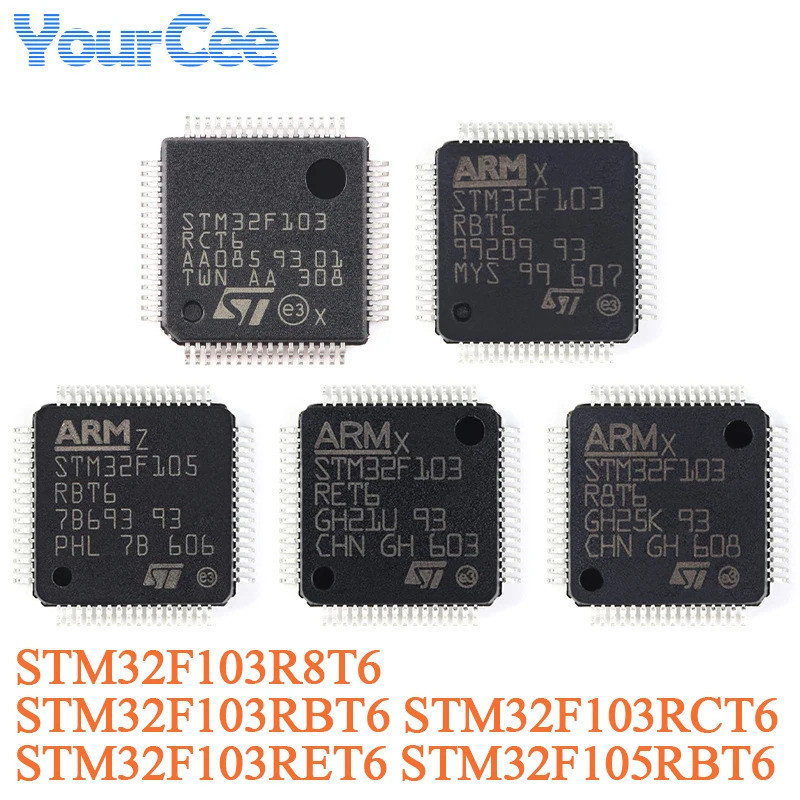STM32F103C8T6 STM32F103RCT6 STM32F103RET6 STM32F103RBT6 STM32F103R8T6 STM32F105RBT6 LQFP-64 Chip MCU