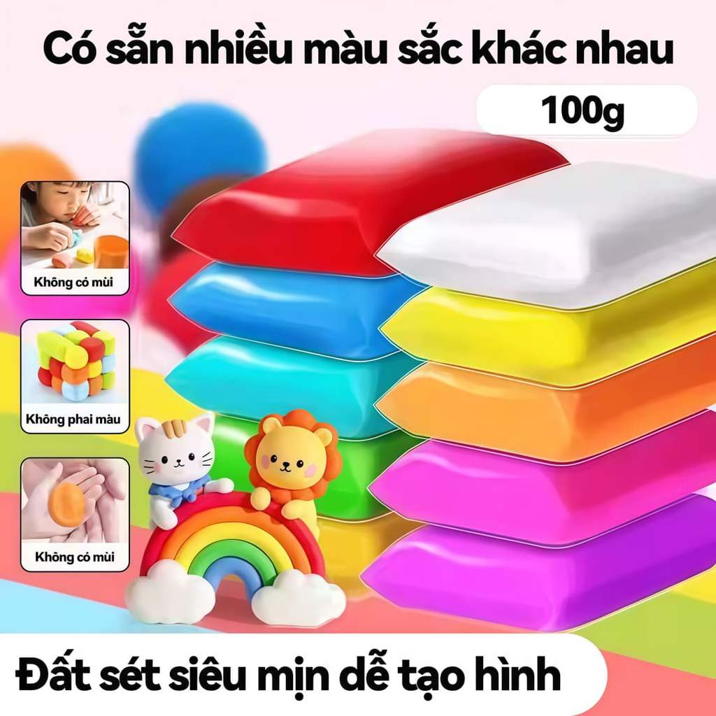 Đất sét nhẹ tự khô An toàn trẻ em,Đất sét khô tự nhiên,an toàn và không mùi,đất sét nặn,Không dính,c