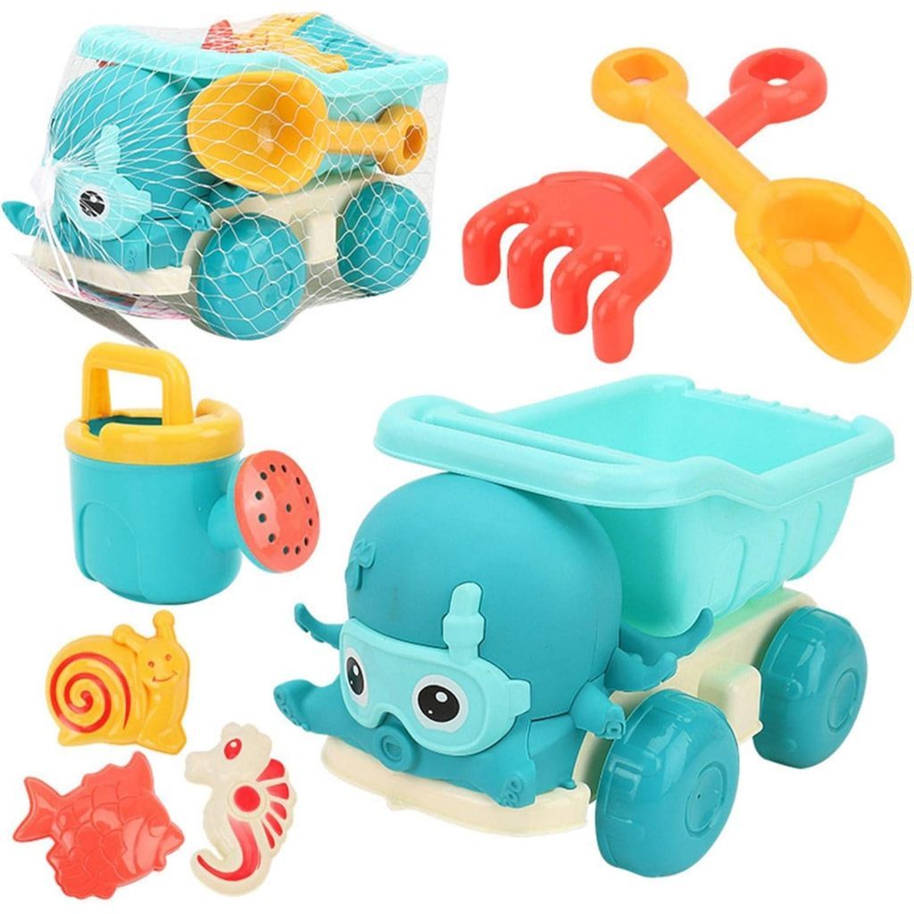 Bộ Đồ Chơi Xe Xúc Cát Cho Bé 7 Món ( Quà Tặng bỉm Moony) -