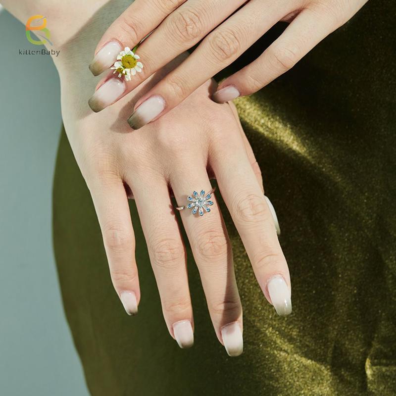 Vòng nhẫnspinner hoa hướng dương Daisy - Trang sức thời trang giảm stress dành cho nữ