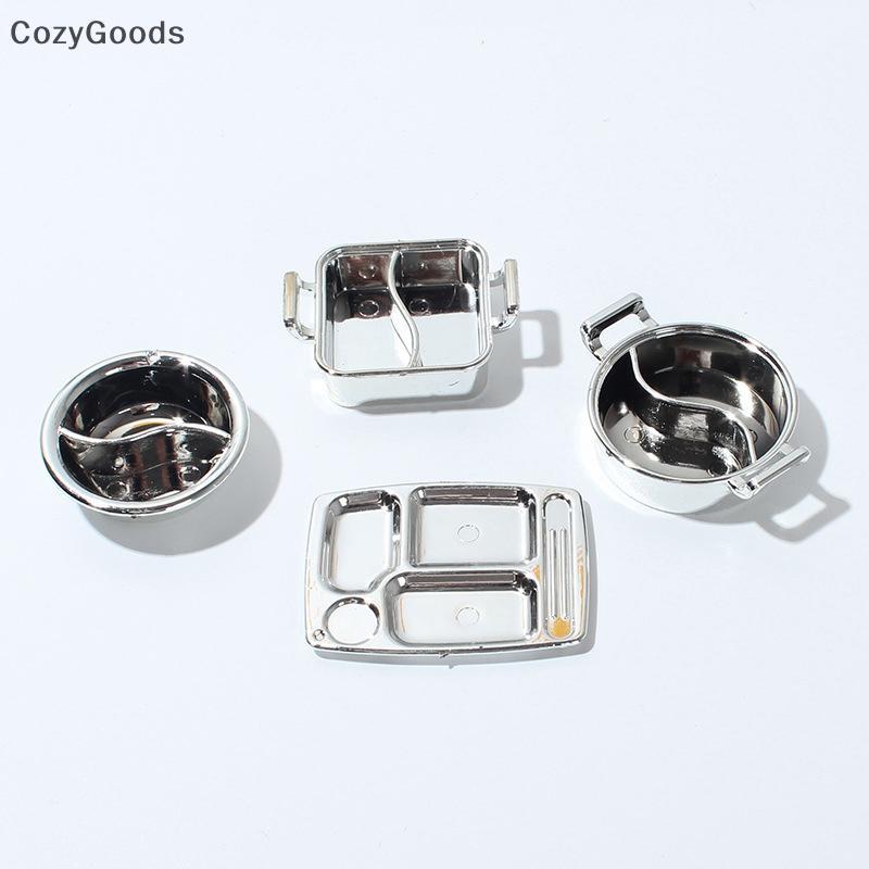 Null 1 / 12 Nhà Búp Bê Mô Phỏng Nồi Canh Nhà Búp Bê Mini Lẩu Bộ Đồ Ăn Búp Bê Nhà Bếp Phụ Kiện Nấu Ăn