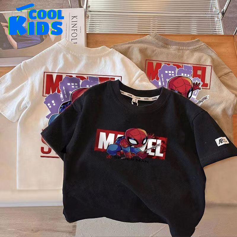 áo Thun Cho Bé , áo Thun Bé Trai Người Nhện  Mael Chất Liệu Cotton | Đậu Đậu