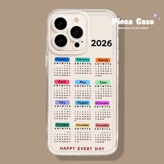 Xu Hướng 2026 Lịch Năm Mới Ốp Lưng Điện Thoại Tương Thích Cho IPhone 16 11 13 15 17 12 14 Pro Max 15 14 17 13 12 16 Pro 14 16 7 8 15 Plus XR X XS Max Air SE 2020 Trong Suốt Bìa mềm