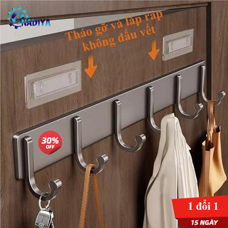  【Trong Ngày Móc Treo Tường Inox 5-7 Mấu Móc Treo Quần Áo Gắn Tường Chịu Lực Tốt Chống Gỉ Sét Không Cần Khoan Đục Lỗ 