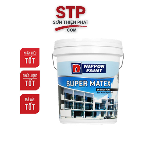 Sơn ngoại thất cao cấp Nippon SUPPER MATEX, Sơn nước chịu thời tiết tuyệt vời với độ bền màu cao.