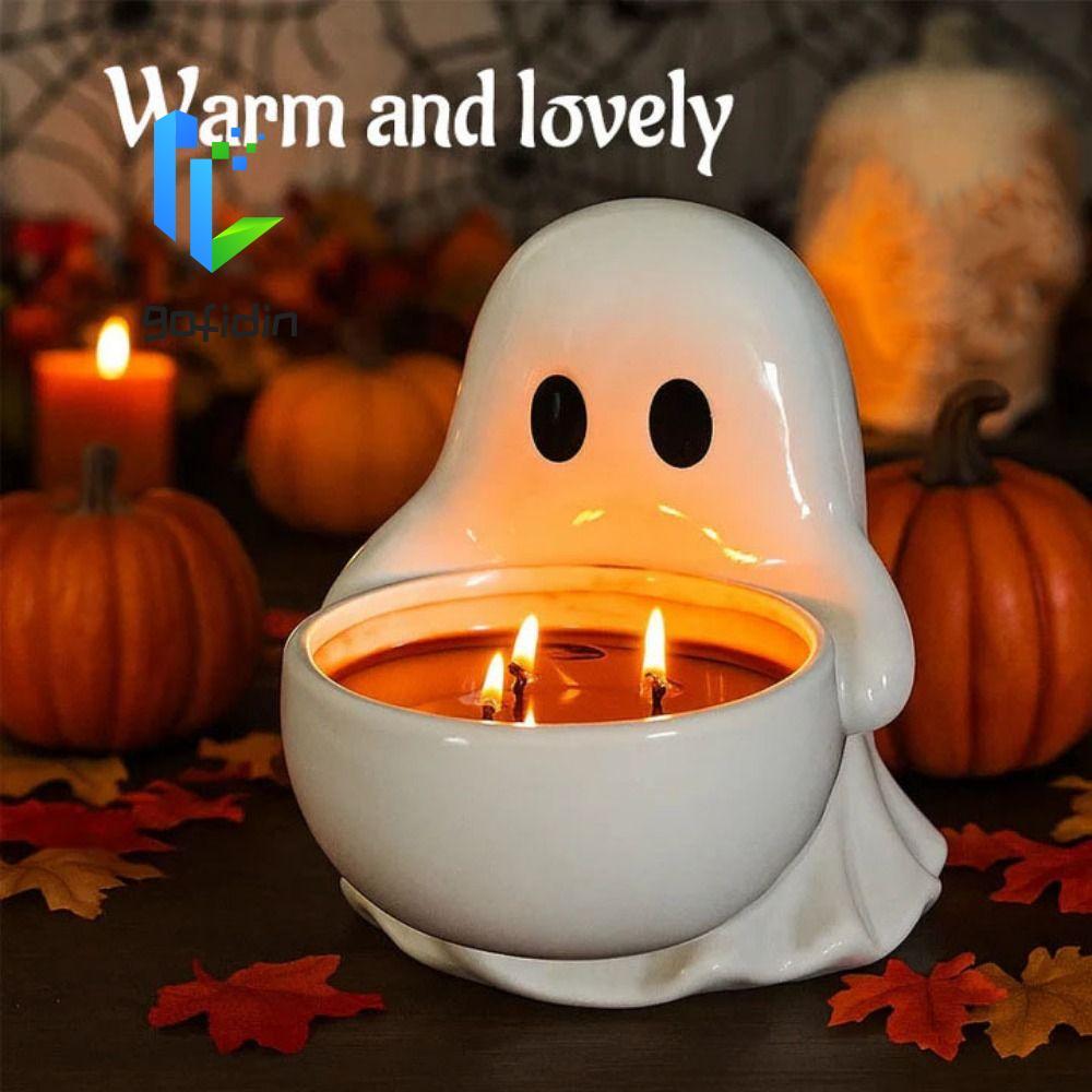 GOFIDIN Halloween Ma Chân Nến, Nhựa Hoạt Hình Halloween Ma Nến Giá Đỡ, Đồ Trang Trí Halloween Ma Ma 