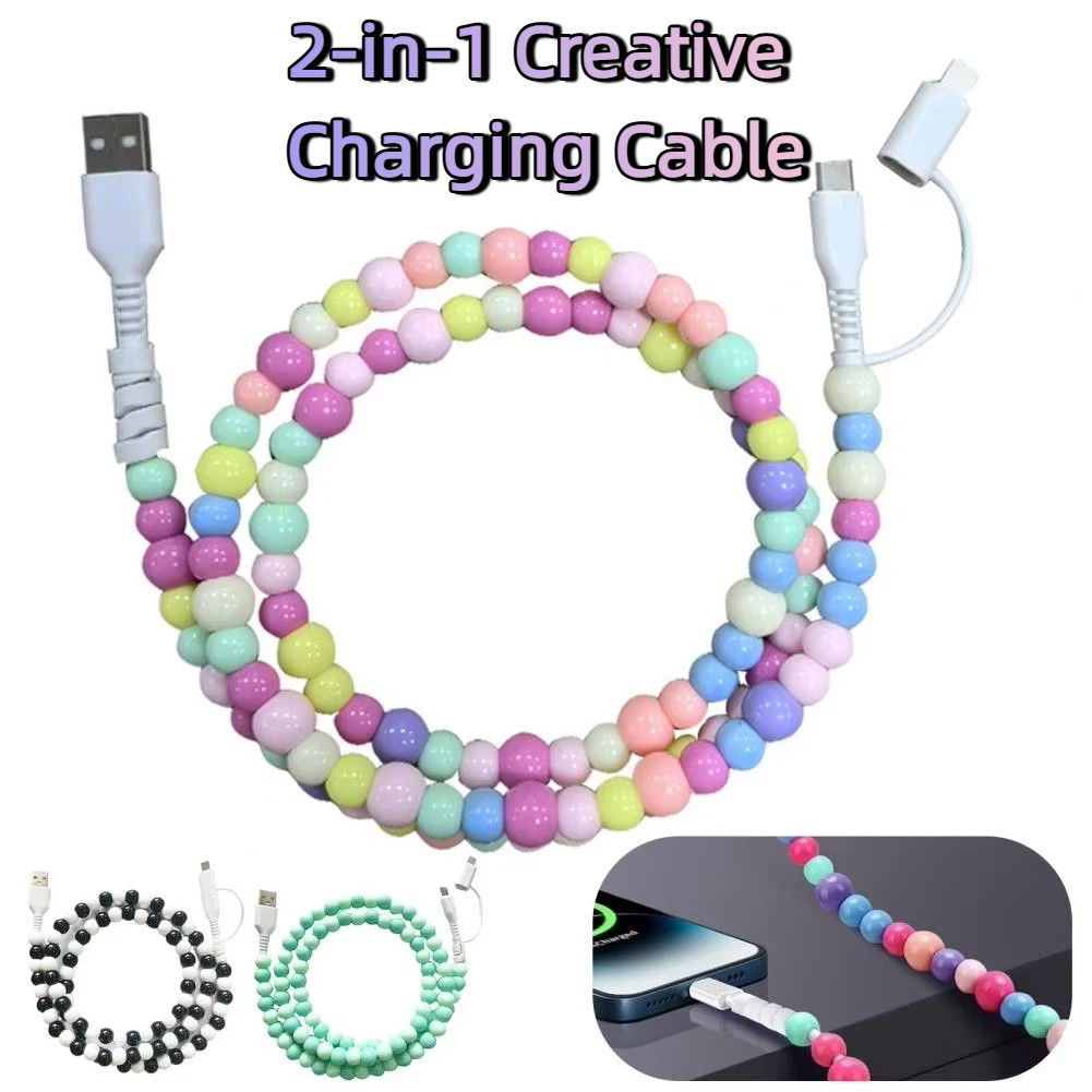 Cáp sạc sáng tạo 6A, Thiết kế hạt Bộ sạc Type C Sạc nhanh Cáp sạc 6A Sạc siêu nhanh cho điện thoại d