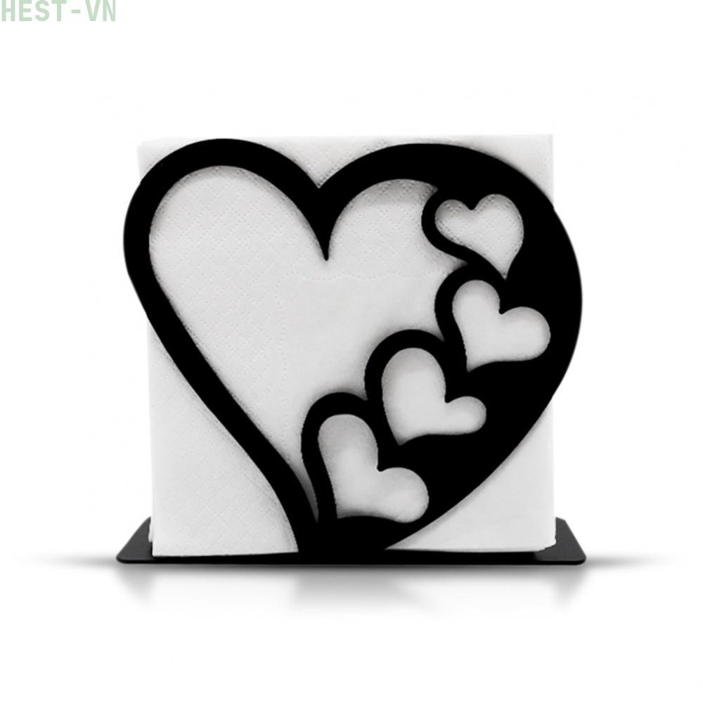 Heart Shaped Black Iron Napkin Holder for Table Decor For Hotel Restaurant Space