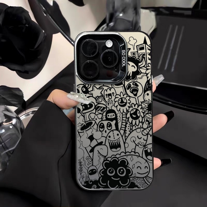 Vỏ Cứng TPU Chống Rơi Vỏ Điện Thoại Monster Smiley Graffiti Bộ Sưu Tập Thích Hợp Cho iPhone 16PROMAX