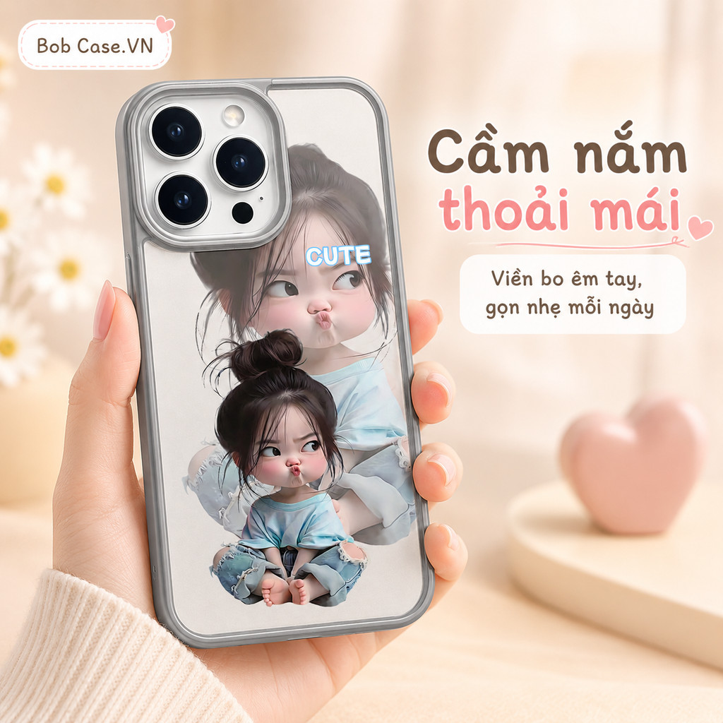dễ thương Ốp lưng trong suốt iPhone Chống Bẩn,Chống Sốc 4 Góc,Ôm Máy Gọn,Bảo Vệ Camera,iP 11/12/13/1