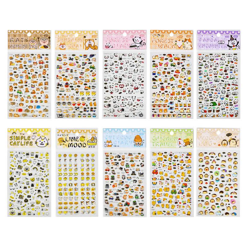 Set sticker PET dễ thương STI110 sticker kawaii decor planner học tập handmade trang trí notebook