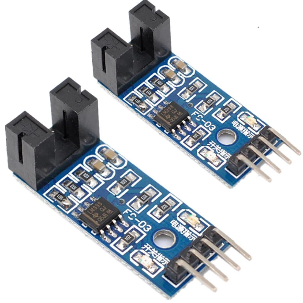 2 chiếc LM393 Mô-đun cảm biến tốc độ động cơ Chip điện tử - Loại khe cắm Bộ ghép quang hồng ngoại ch