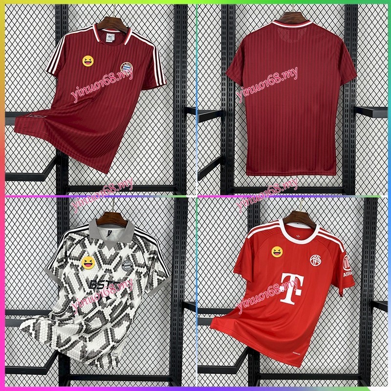 Áo thun cổ điển Bayern Munich 2025-2026 màu đỏ, size S đến 2XL