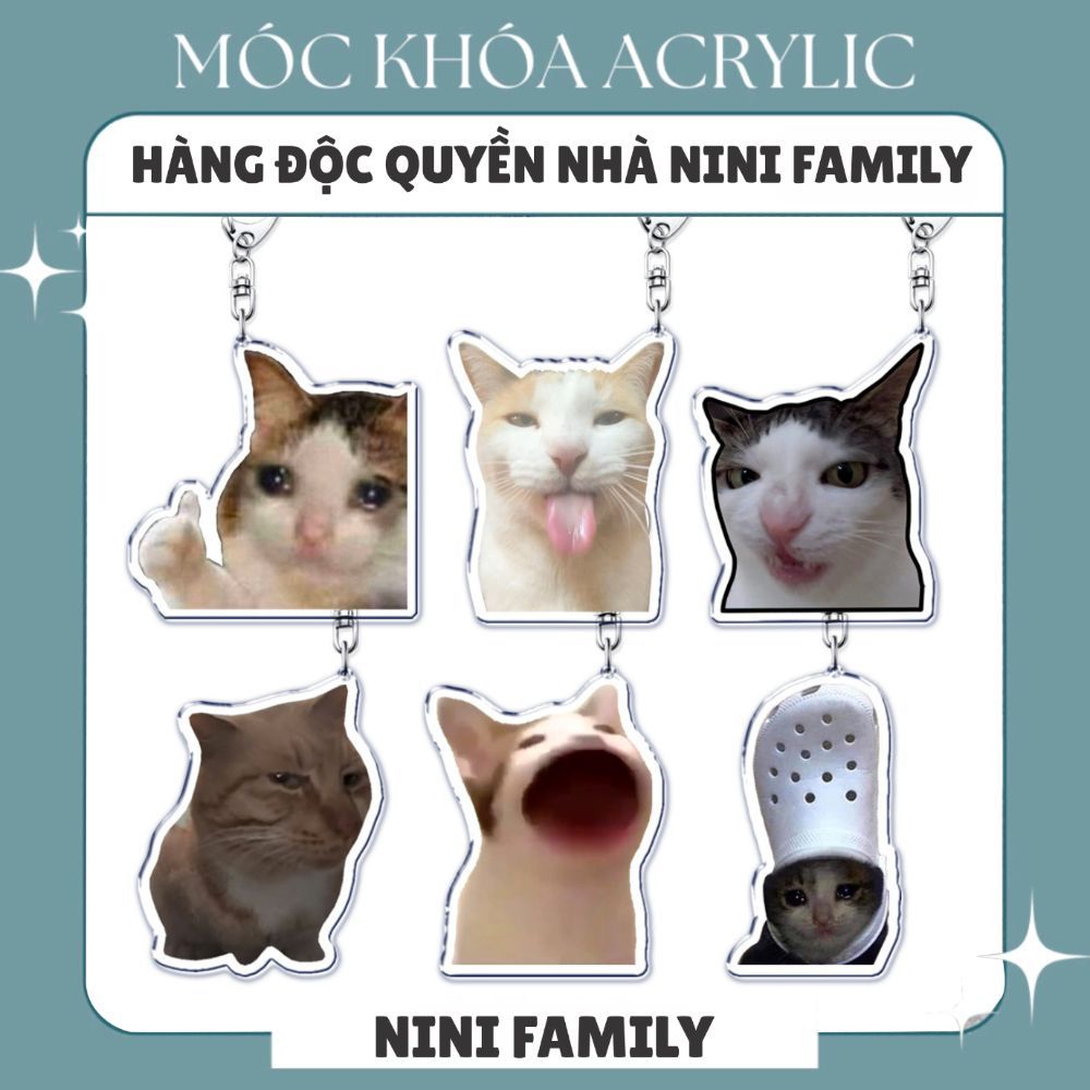 Funny Cat Meme Keychains for Accessories Student Gift Bag Women's Bag Crunchy Thumbs Up Crying Cat K