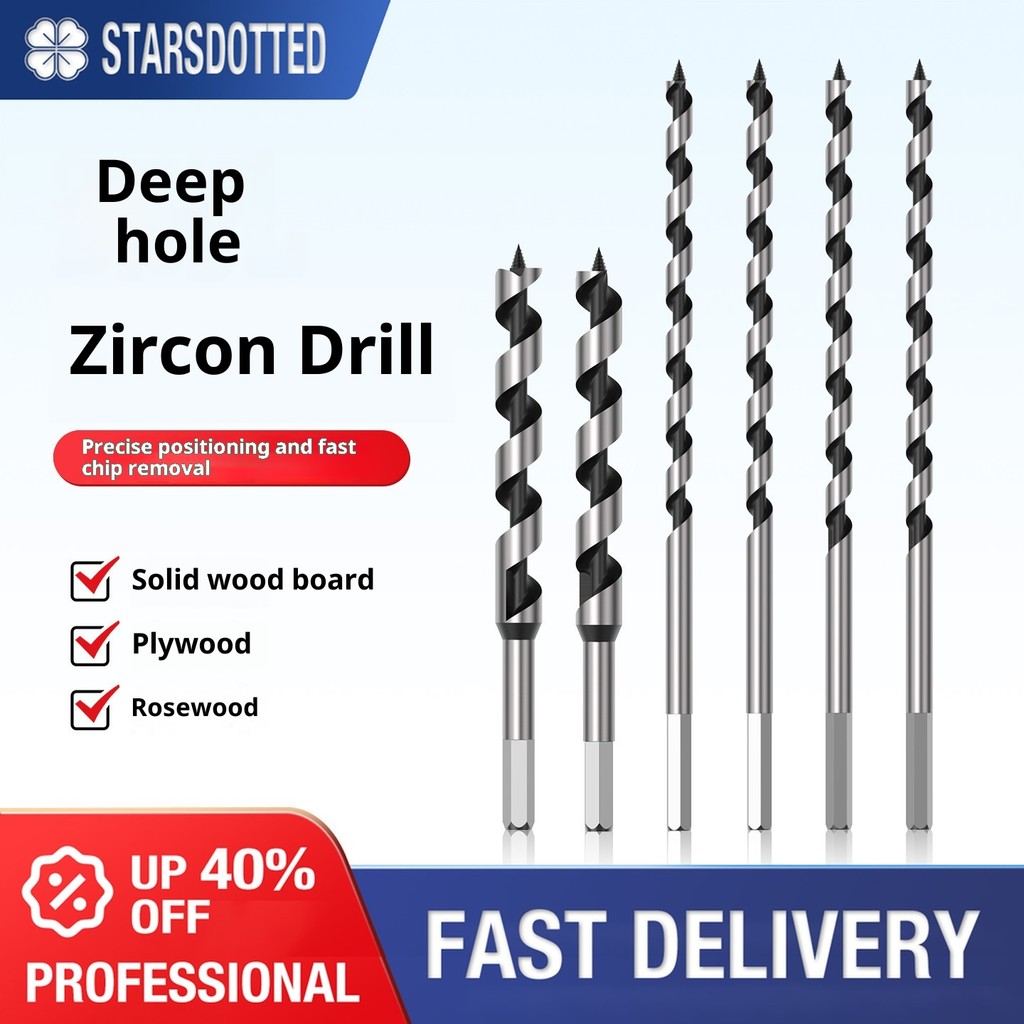 Mũi khoan gỗ cực dài Mũi khoan Hex Shank Mũi khoan lỗ sâu cho cửa gỗ Máy khoan điện gỗ dài 230 – 100