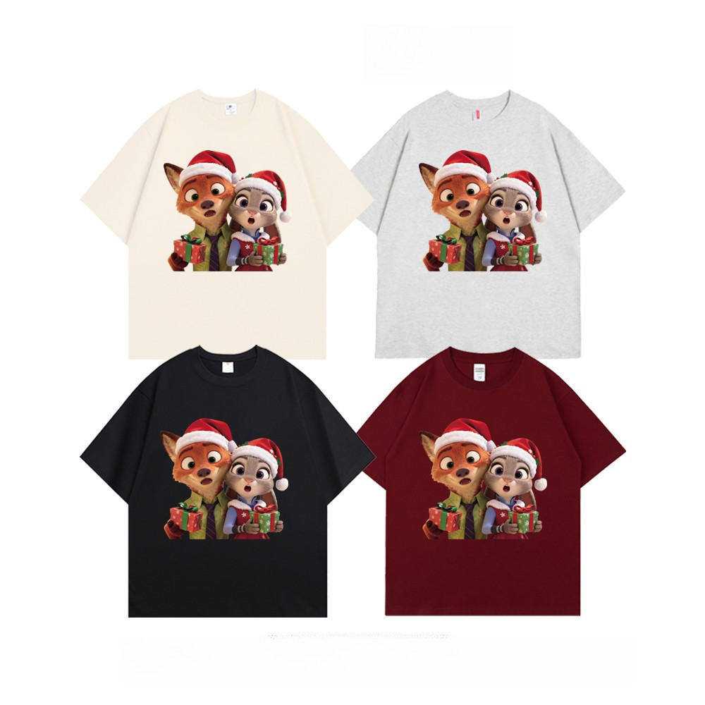 COD (Giao hàng trong 24 giờ)MIEMIE. áo thun bigsize nữ   áo thun đôi 100%cotton in hình đội mũ Giáng