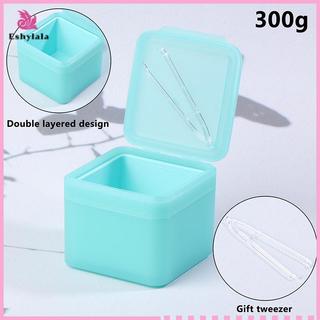 300g Dụng cụ tẩy trang vuông hai lớp Hộp bông Flip Cover Tự kết hợp Nhíp Hộp lưu trữ miếng bông [MỚI]