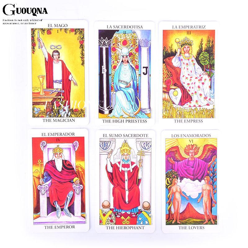 GUOUQNA Phiên bản tiếng Anh Tây Ban Nha Rider Wait deck bói toán số phận chơi bài BASL