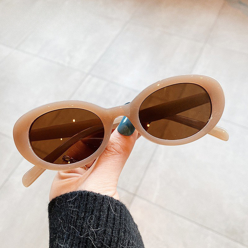 Hip Hop Cool Retro Hipster Hình Bầu Dục Kính Mát Khung Nhỏ Nữ Châu Âu Mỹ Thời Trang Đường Phố Chụp C