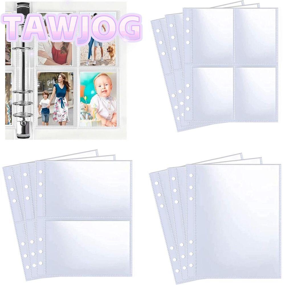 TAWJOG Photocard Binder, A5 Size 6 Ring Photocard Tay áo, Kpop Photocard Binder Nhiều túi Album Ảnh 