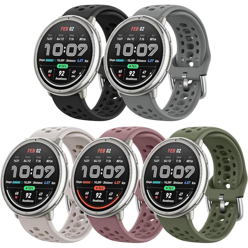 Dây đeo đồng hồ Tương thích với Amazfit Active 2/3 Premium / Active / Active 2 Square, 5 gói Dây đeo