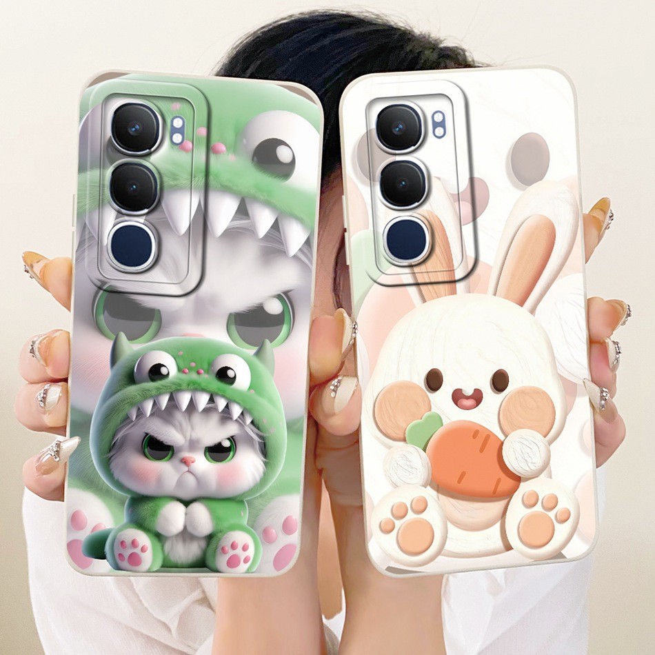 Dành Cho Vivo Y19s Pro Ốp Điện Thoại Có Họa Tiết Thỏ Mèo Hoạt Hình Dễ Thương Bảo Vệ Ống Kính Vivo Y1