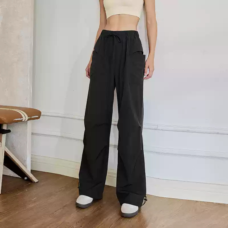 Autumn New American Retro Overalls Outdoor Mountaineering Hiking High Waist Wide Leg Pants Casual Sp