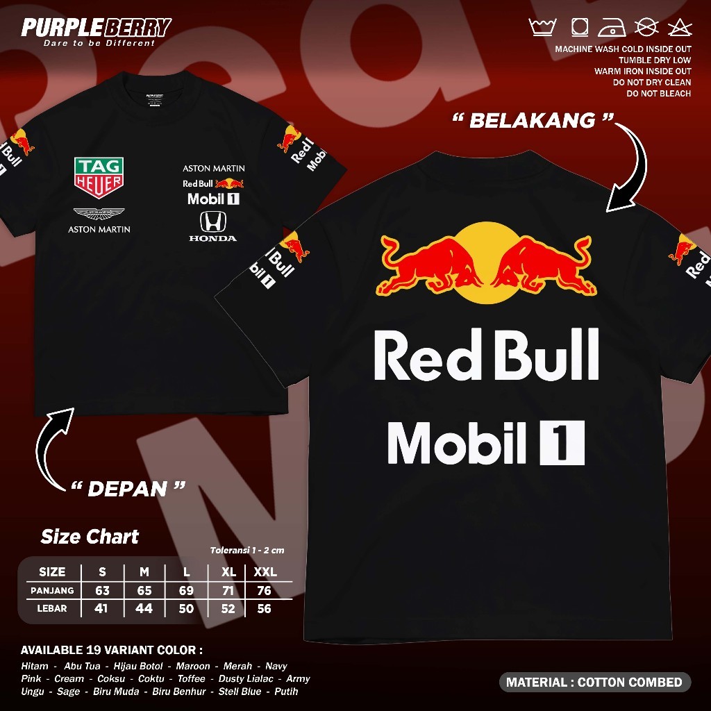 Công thức 1 Đội Redbull Red Bull Honda F1 Racing Aston Martin Áo thun Microfiber Jersey