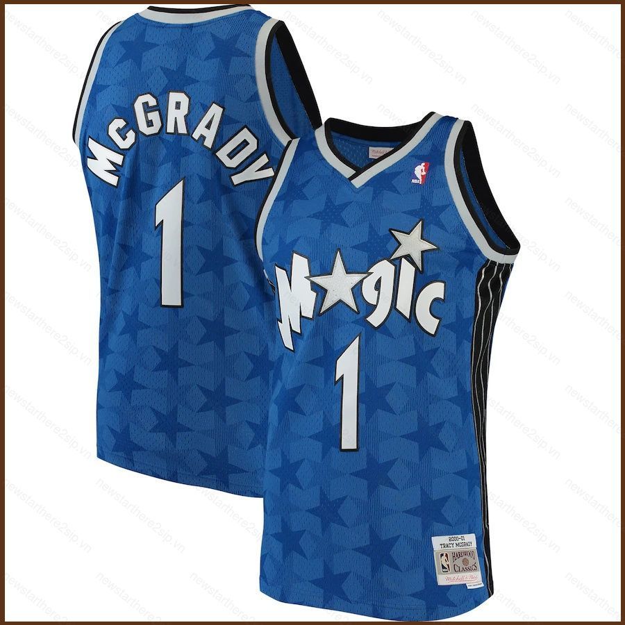 NBA Jersey cổ điển Tracy McGrady Orlando Magic 2001-02, Phiên Bản Kỷ Niệm, Áo Thể Thao Plus Size