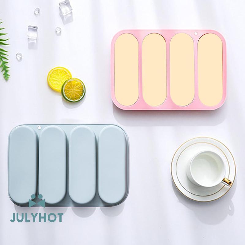 COOL Hot Dog Bun Pan, Silicone Hotdog Bun Pan, Non-Sti Hot Dog Bun Mold 4 Cup Bread Forms Crispy Min