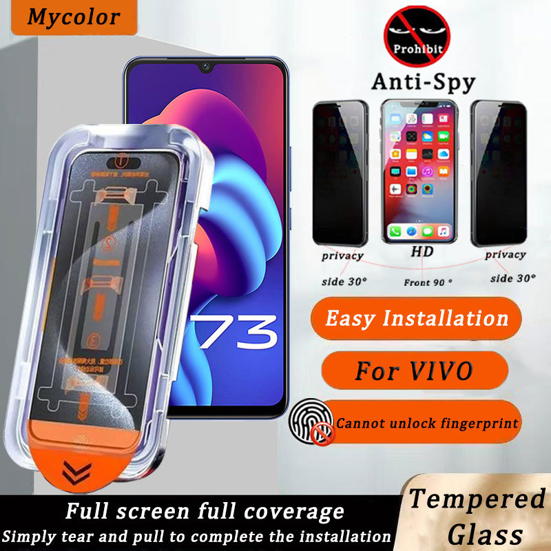 Lắp đặt miễn phí bụi Kính cường lực riêng tư cho VIVO Y97 Y95 Y93 Y91 Y76s Y75 Y73 Y72 Y55 Y53s Y52a