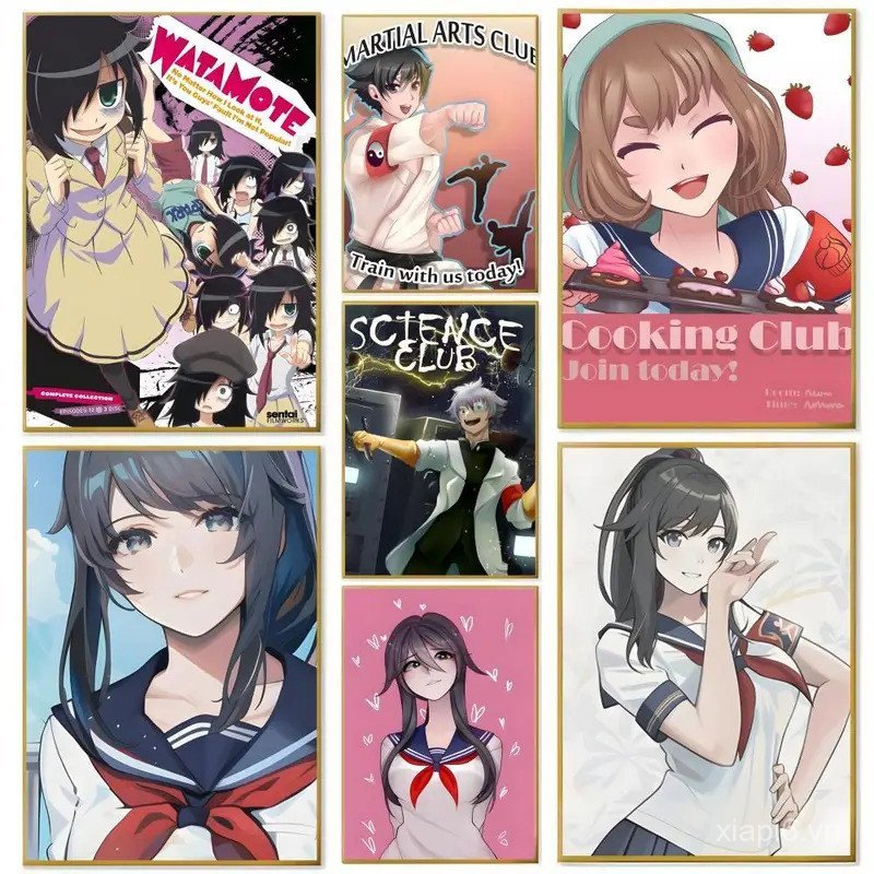 In họa tiết nghệ thuật treo tường có độ phân giải cao của Anime "Yandere Simulator" Thích hợp để tra