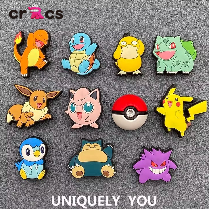 #Charm Bánh Rơm Pikachu Phong Cách Series Dép Dán Phụ Kiện Giày Dép Nút Thích Hợp Để Trang Trí Giày