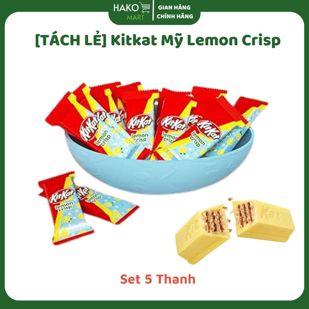[Date T3/26] Kitkat Mỹ Lemon Crisp Set 5 Thanh