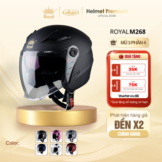 Mũ Bảo Hiểm 3/4 Royal M268 2 Kính, Nón Bảo Hiểm Kính Râm Chống Nắng Đi Phượt - Bảo Hành 12 Tháng