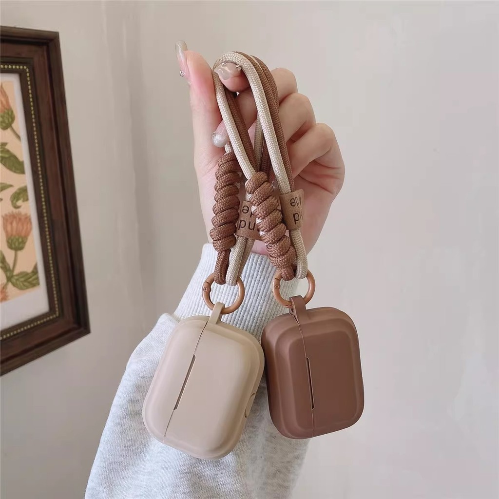 [Hàng có sẵn Giảm giá hấp dẫn] Dây đeo tay bện hình mặt cười Thích hợp cho vỏ tai nghe Apple AirPods