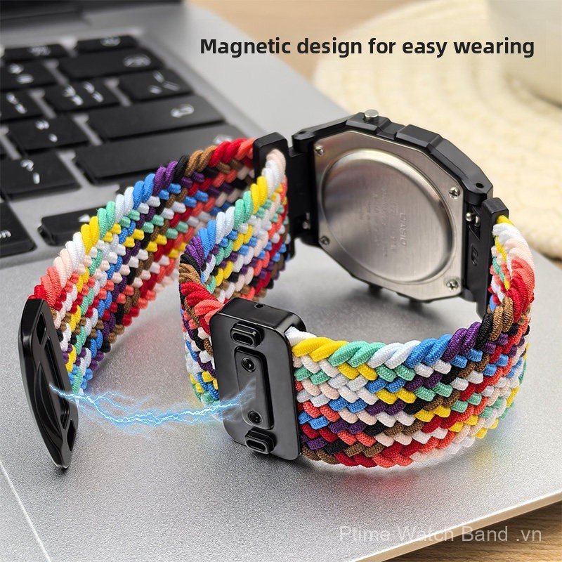 Dây thay thế mở rộng Nylon dệt từ tính Caso F91W Vuông nhỏ