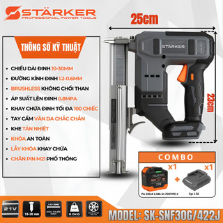 Máy bắn đinh Gỗ Starker Và Hukan 2 Trong 1 Bắn Đinh F Và Đinh U Không Chổi Than Chân Pin Makita Phổ Thông