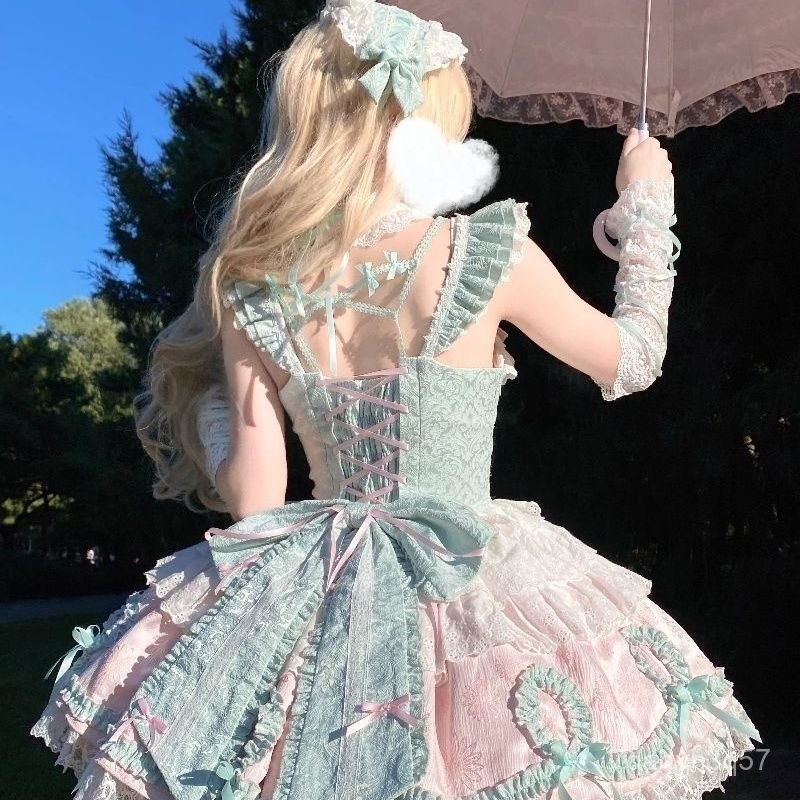 Mèo Lolita Lolita Nguyên Bản Váy giá đầy đủ jsk Váy Lolita có nơ