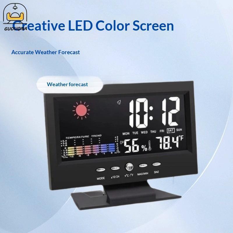GUOUQNA Weather Station Clo với màn hình LCD kỹ thuật số Màn hình độ ẩm nhiệt độ chính xác để trang 
