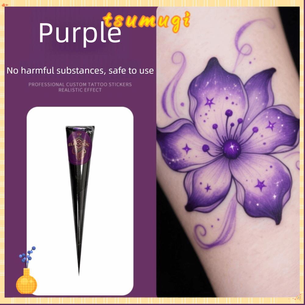 TSUMUGI Henna Tattoo Cream, Đen Nâu Tạm Thời Henna Paste Cone, Kem Henna Bán Cố Định Dễ Sử Dụng Mehn