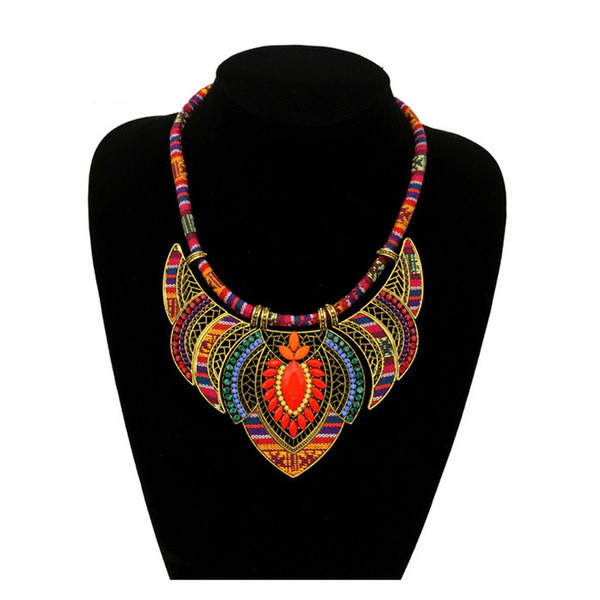 phụ kiện biển ✺Châu Âu Mỹ Xuyên Biên Giới LAZADA Phong Cách Dân Tộc Vòng Cổ Nhiều Màu Sắc Bện Dây Ki