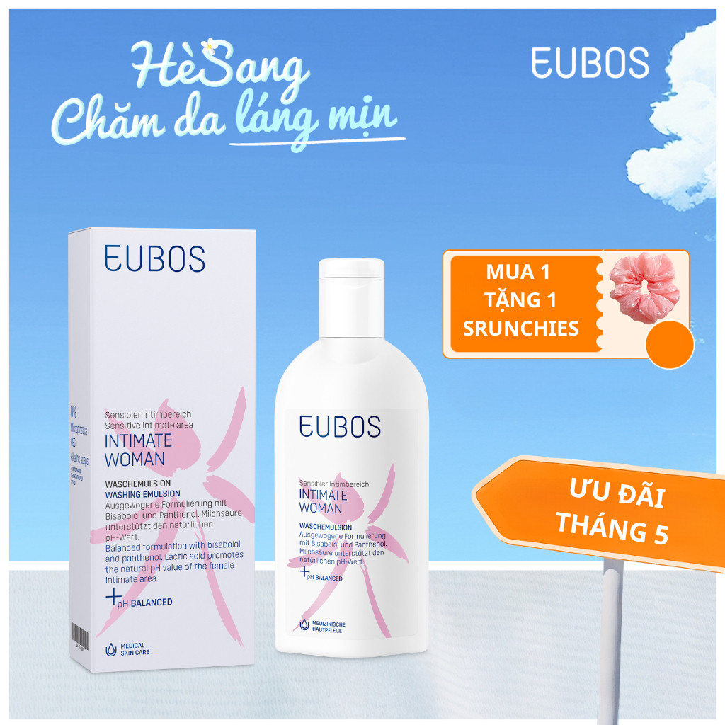 Dung Dịch Vệ Sinh Phụ Nữ EUBOS Intimate Woman Giúp Hỗ Trợ Làm Sạch, Cân Bằng Độ pH, Chai 200ml
