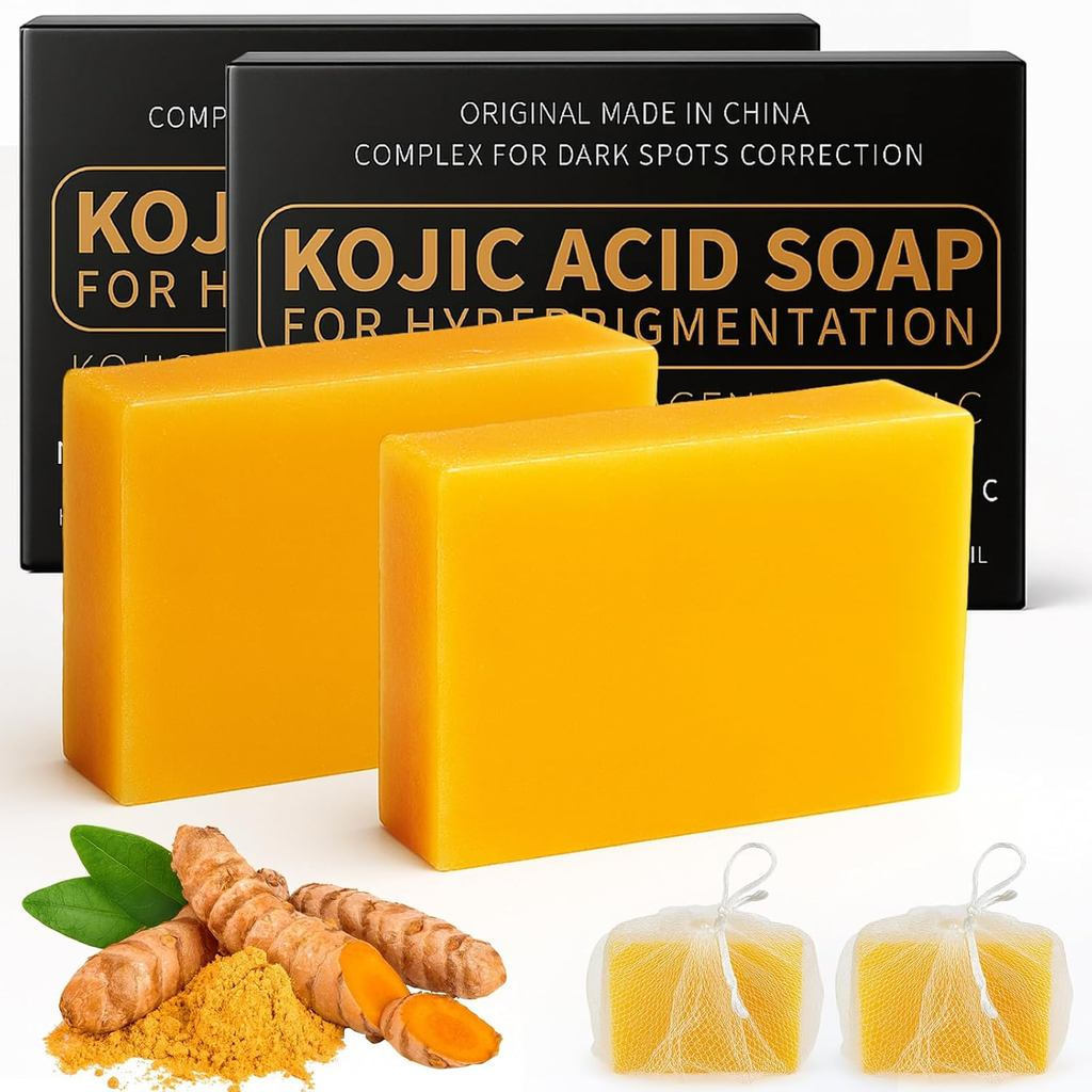 TurmericKojicAcidSoapForFaceBodyGentleDeepLemonTurmericKojicAcidSoapBarForAllTypesHandmadeSoapsBar (