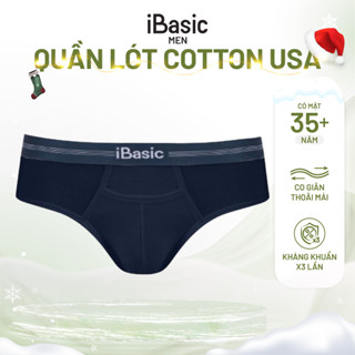  Quần lót nam iBasic brief tam giác cotton USA khe moi tiện lợi PANM128 