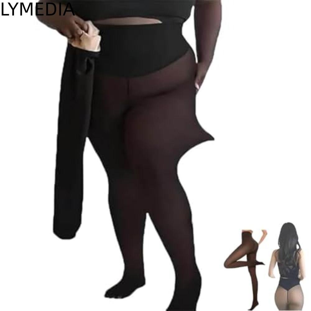 Quần legging định hình LYMEDIA, Quần legging lót lông cừu eo Magic, Dây nén ấm áp Thiết kế một đường