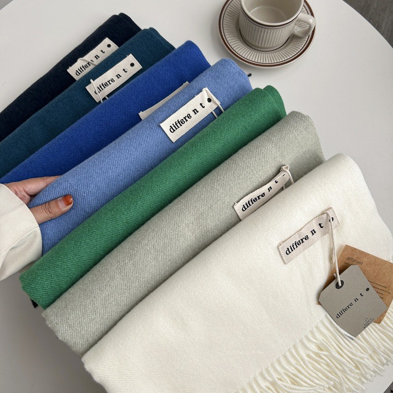 Khăn choàng cổ trơn Different tone màu Neutral chất Cashmere dạ len mềm mịn Khăn len quàng cổ mùa thu đông nam nữ | BigBuy360 - bigbuy360.vn
