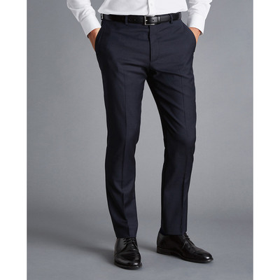 CHARLES TYRWHITT - Quần âu nam thanh lịch Natural Stretch Twill_SUB0507-NAV