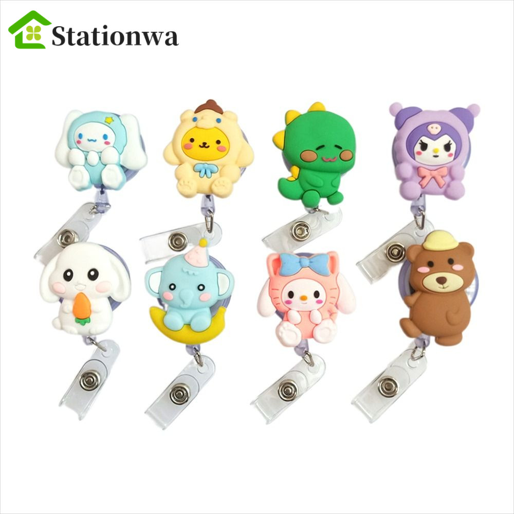 STATIONWA Nurse Badge Reel, Cinnamoroll Purin Giá đỡ huy hiệu có thể thu vào, Thẻ ID dễ thương Thẻ t