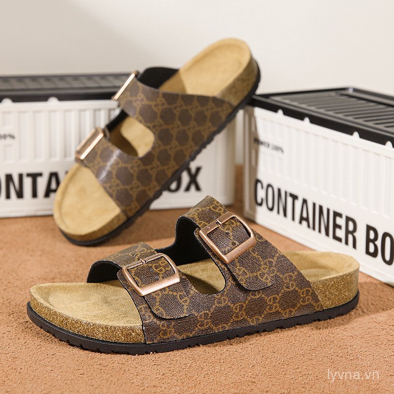 Dayuan Ánh Sáng Sang Trọng Birkenstock Cork Dép Mules Retro Khóa Đi Biển Nam Nữ Hợp Thời Trang Dép